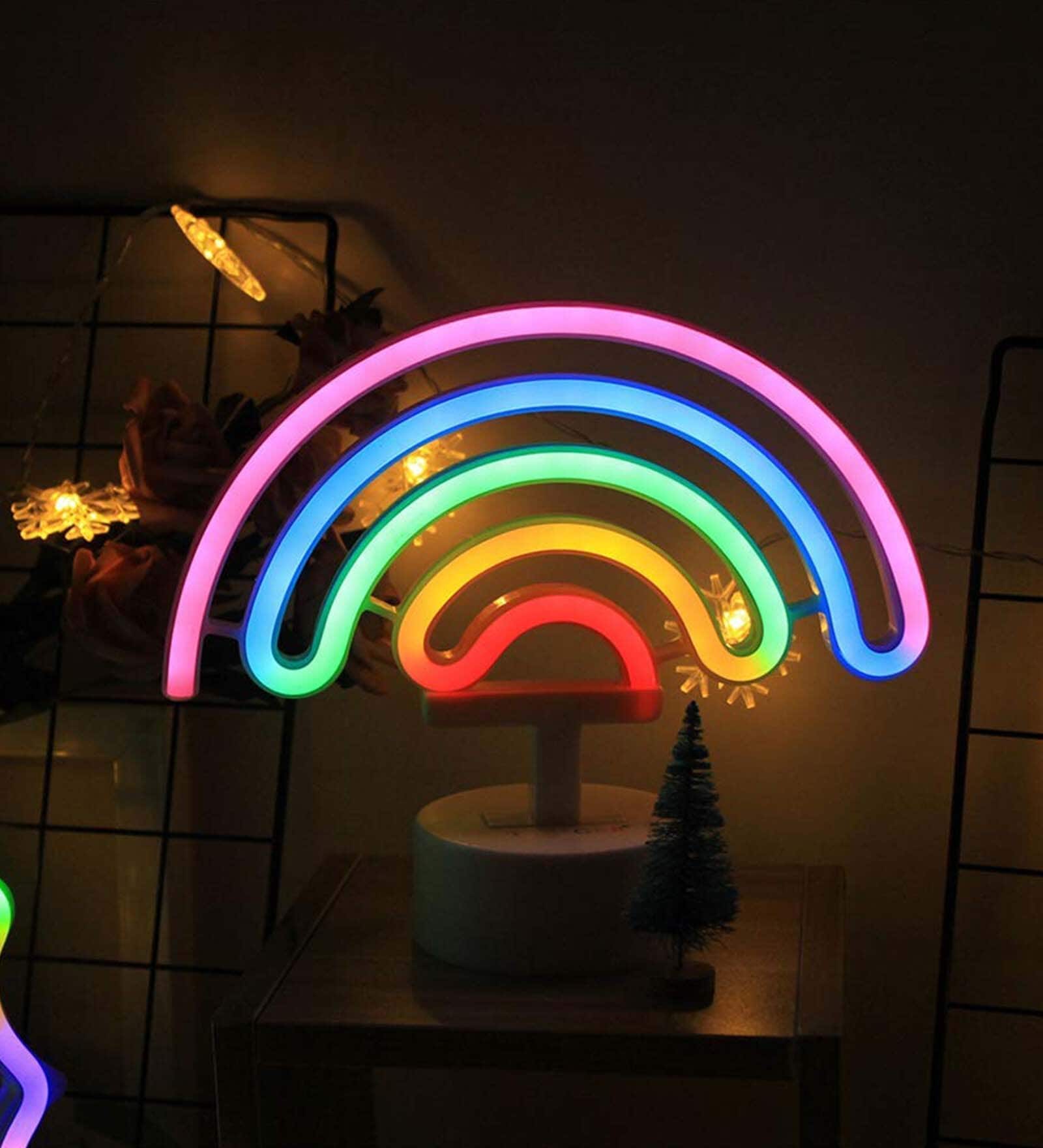 Colorful Rainbow Led Neon Light With Holder Base