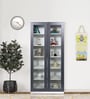 Zenith Crockery Unit With Adjustable Shelf in Graphite Grey and Frosty white Finish