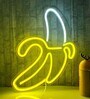 Led Neon White & Yellow Banana Shaped Bubble Wall Sign For Cool Light