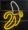 Led Neon White & Yellow Banana Shaped Bubble Wall Sign For Cool Light