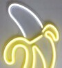 Led Neon White & Yellow Banana Shaped Bubble Wall Sign For Cool Light