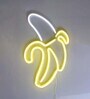 Led Neon White & Yellow Banana Shaped Bubble Wall Sign For Cool Light