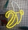 Led Neon White & Yellow Banana Shaped Bubble Wall Sign For Cool Light
