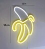 Led Neon White & Yellow Banana Shaped Bubble Wall Sign For Cool Light