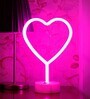 Pink Heart Love Led Neon Light With Holder Base