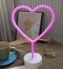 Pink Heart Love Led Neon Light With Holder Base