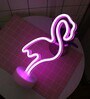 Pink Led Neon Light With Holder Base 
