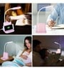 Rechargeable Desk Lamp Multifunctional Led Table Lamp With Pen Container And Mobile Phone Holder/Charger (Pink)