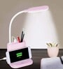 Rechargeable Desk Lamp Multifunctional Led Table Lamp With Pen Container And Mobile Phone Holder/Charger (Pink)