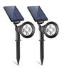 White Spotlights Light 2-In-1 Adjustable Brightness 4 Led With Automatic On/Off Sensor Wall/Landscape Solar Lights (Pack Of 2)