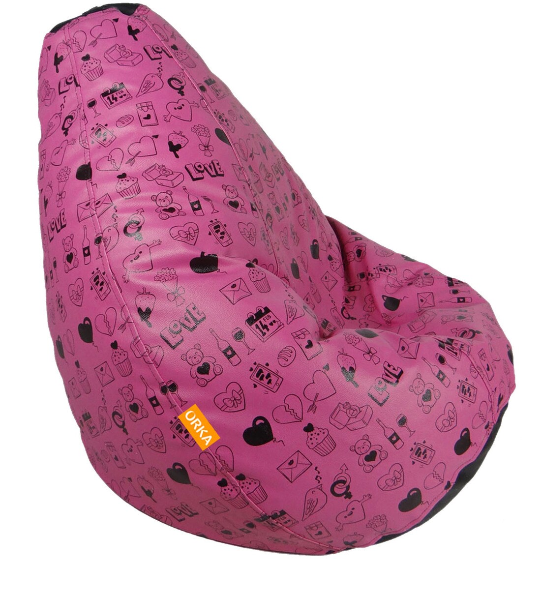 Buy Digital Printed XL Bean Bag with Beans in Purple Colour by Orka