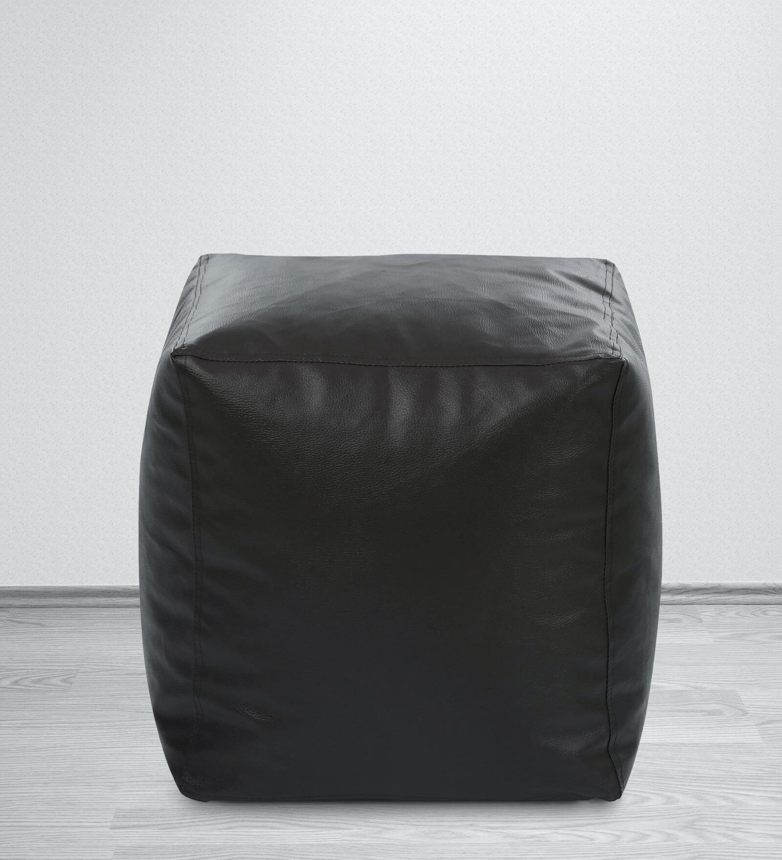 XL Square Pouffe Cover in Black Colour