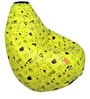 Digital Printed XL Bean Bag with Beans in Yellow Colour