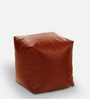 XL Size Square Bean Bag Pouffe Cover in Tan Colour
