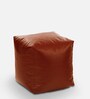 XL Size Square Bean Bag Pouffe with Beans in Tan Colour