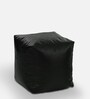 XL Square Pouffe Cover in Black Colour