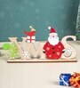 Xmas Standing Plaque with Standing Santa Claus Christmas Decoration Showpiece