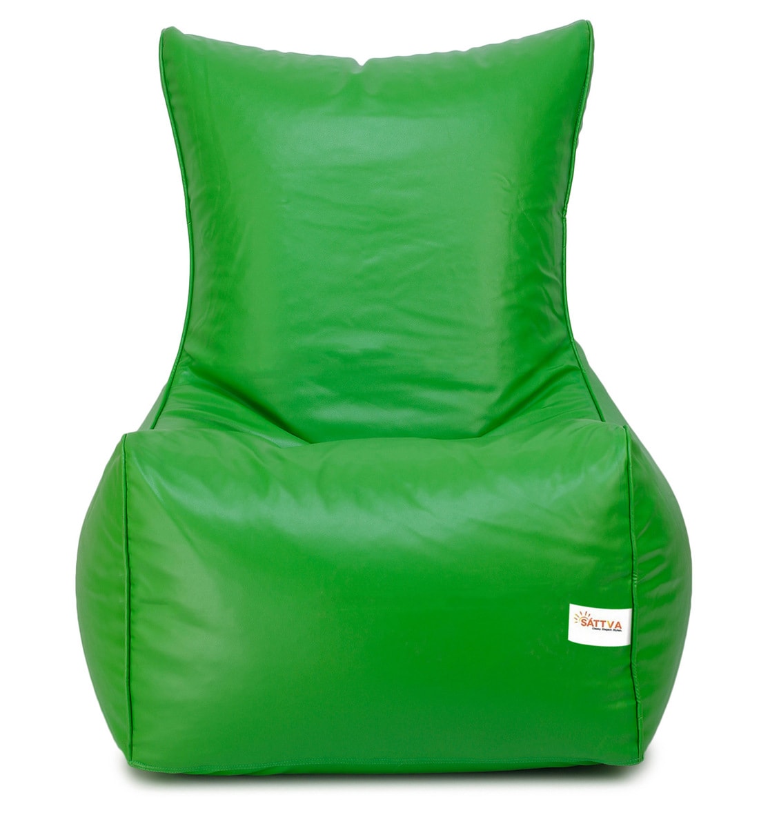 Buy XXXL Chair Bean Bag with Beans in Neon Green Colour by Sattva Online Square Bean Bags with