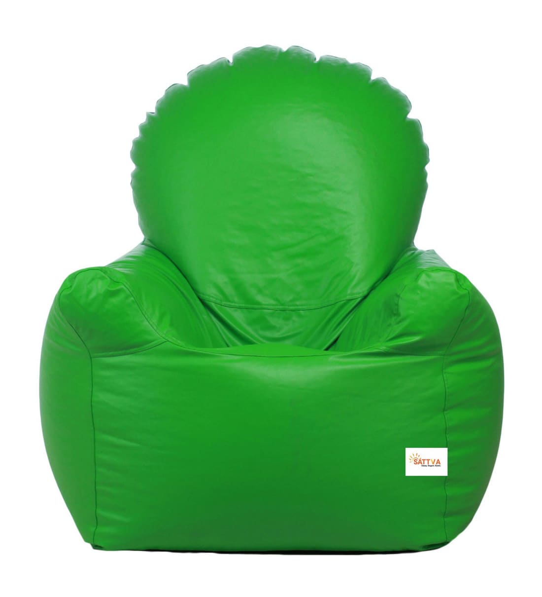 Buy Arm Chair Style XXL Bean Bag with Beans in Neon Green Colour by