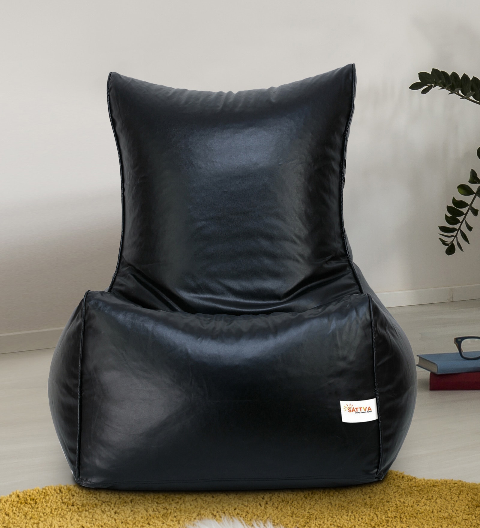 XXXL Chair Bean Bag with Beans in Black Colour