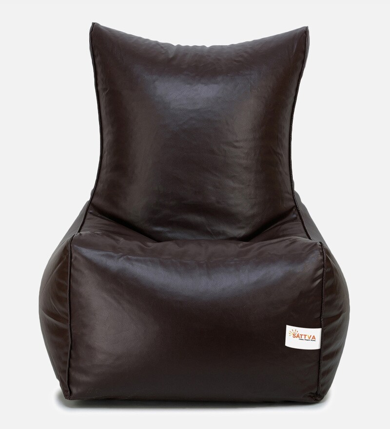 Buy XXXL Chair Bean Bag with Beans in Brown Colour by Sattva Online