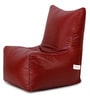 Chair Leatherette Bean Bag With Beans in Maroon Colour