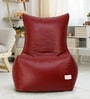 Chair Leatherette Bean Bag With Beans in Maroon Colour