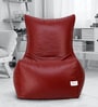 Chair Leatherette Bean Bag With Beans in Maroon Colour