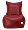Chair Leatherette Bean Bag With Beans in Maroon Colour
