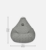 XXL Fabric Bean Bag Cover in Ivory & Black Colour