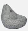 XXL Fabric Bean Bag Cover in Ivory & Black Colour