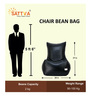 XXXL Chair Bean Bag with Beans in Grey Colour