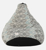 XXXL Fabric Bean Bag with Beans in Multi Colour with Pouffe