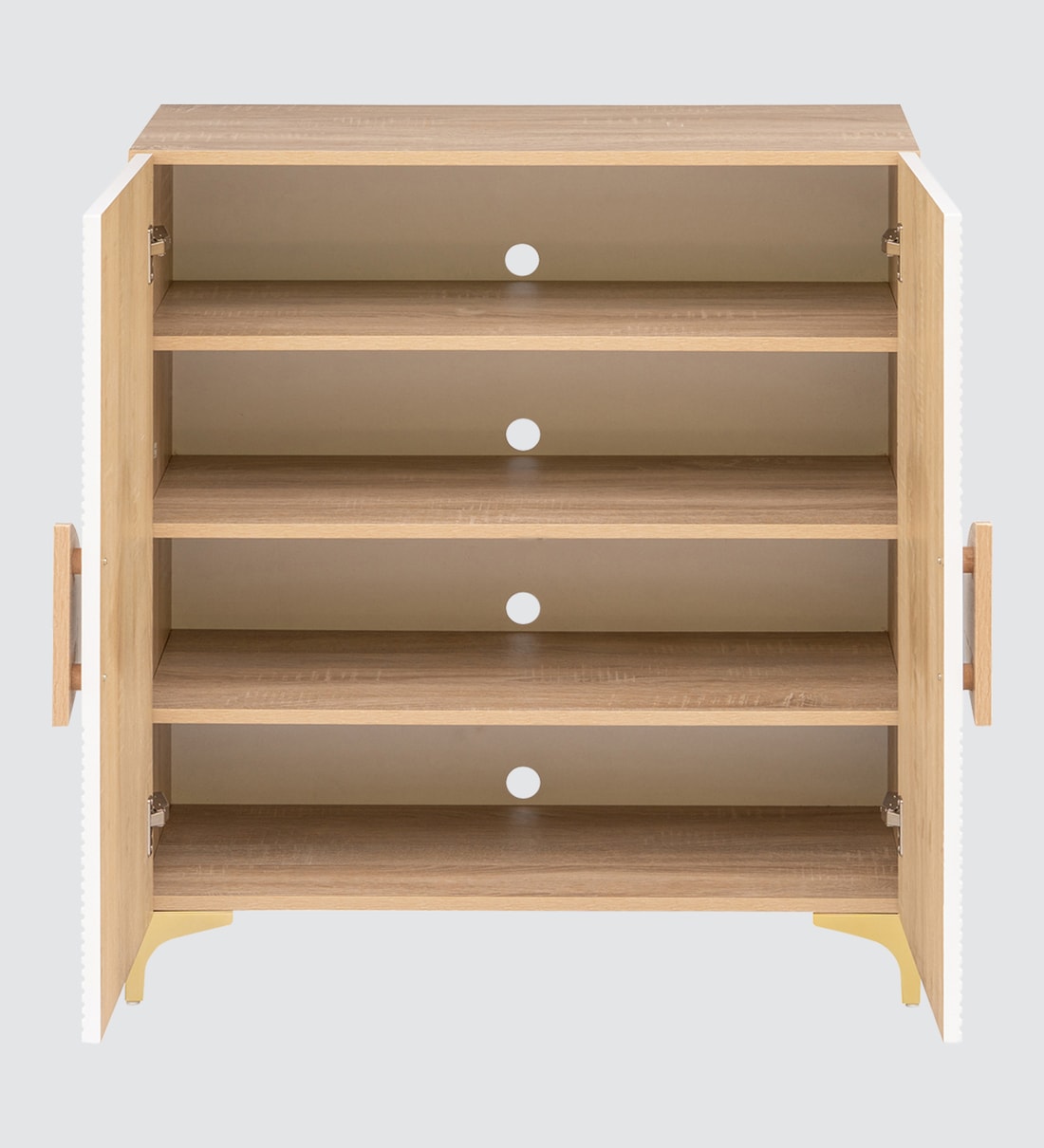Buy XYLO Shoe Cabinet for 16 Pairs In Oak & White finish at 25