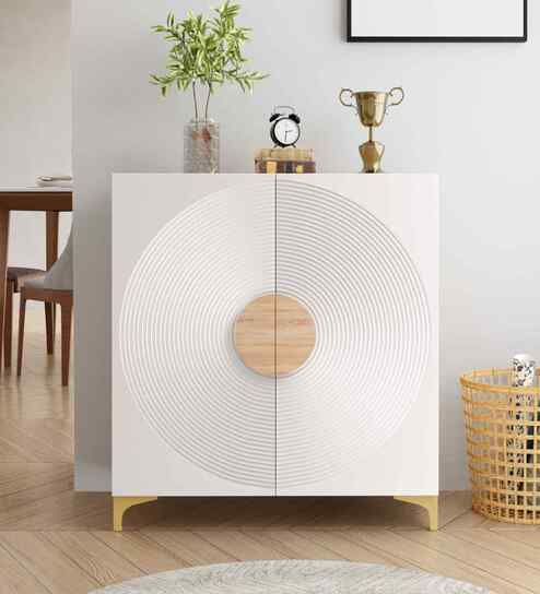 XYLO Shoe Cabinet for 16 Pairs In Oak & White finish