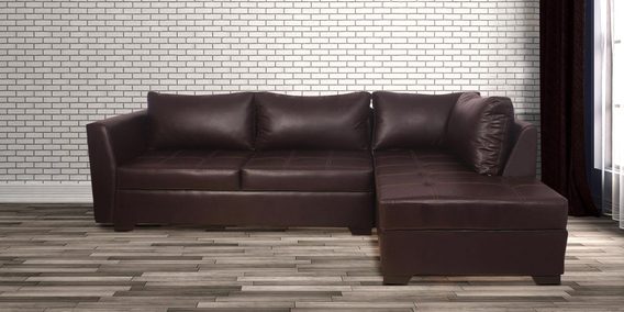 Buy Xylo Leatherette Lhs Sofa In Brown Colour By Iris Furniture