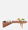 Xyva Glass Top Coffee Table In Brown Colour