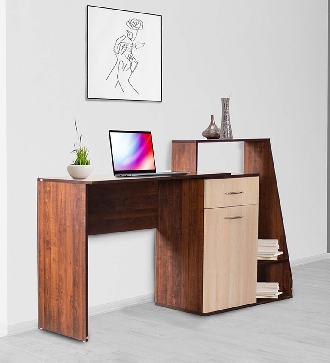 Buy Yale Writing Table in Walnut Finish by Forzza Online - Work Stations -  Office Tables - Furniture - Pepperfry Product