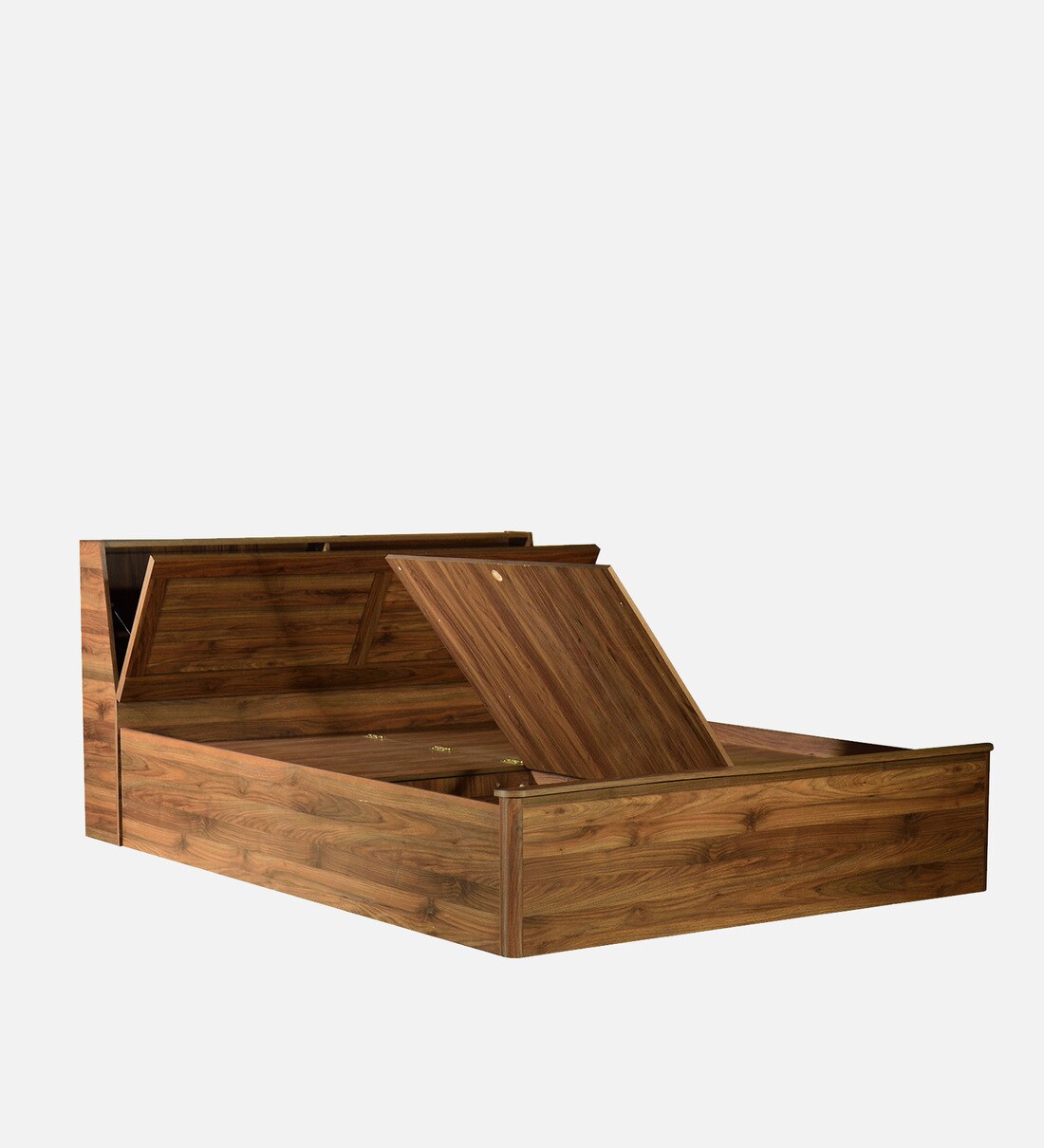 Buy Yamato Queen Size Bed in Columbia Walnut Finish with Box Storage