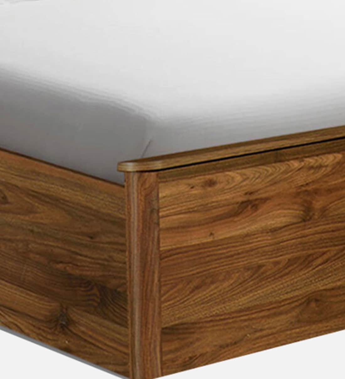 Buy Yamato Queen Size Bed in Columbia Walnut Finish with Box Storage