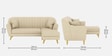 Yardley Chenille Fabric LHS Sectional Sofa (2 + Lounger) in Beige Color