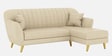 Yardley Chenille Fabric LHS Sectional Sofa (2 + Lounger) in Beige Color