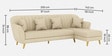 Yardley Chenille Fabric LHS Sectional Sofa (3 + Lounger) in Beige Color