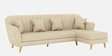 Yardley Chenille Fabric LHS Sectional Sofa (3 + Lounger) in Beige Color