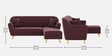 Yardley Velvet Fabric LHS Sectional Sofa (2 + Lounger) in Wine Red Color