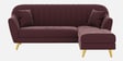 Yardley Velvet Fabric LHS Sectional Sofa (2 + Lounger) in Wine Red Color