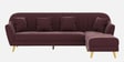 Yardley Velvet Fabric LHS Sectional Sofa (3 + Lounger) in Wine Red Color