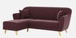 Yardley Velvet RHS Sectional Sofa (2 + Lounger) in Wine Red Color