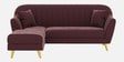 Yardley Velvet RHS Sectional Sofa (2 + Lounger) in Wine Red Color