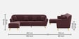 Yardley Velvet Fabric RHS Sectional Sofa (3 + Lounger) in Wine Red Color